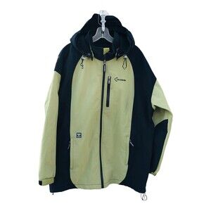 Tuscarora Men Large Detachable Hooded Lined Windbreaker/Jacket Green And Black